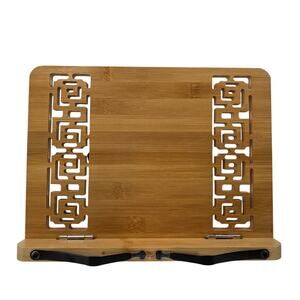 Bamboo Book Stand Reading Cookbook Rest Holder Display